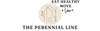 The Perennial Line logo that eats healthy and exercises